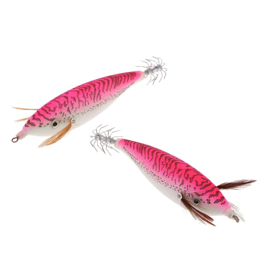 6pcs Luminous Hard Fishing Lures Simulation Prawn Squid Lure Hooks Tackle