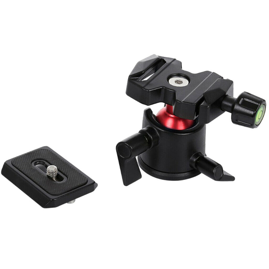 360 Degree Rotation Panoramic Metal Ball Head with QR Plate for DSLR Black