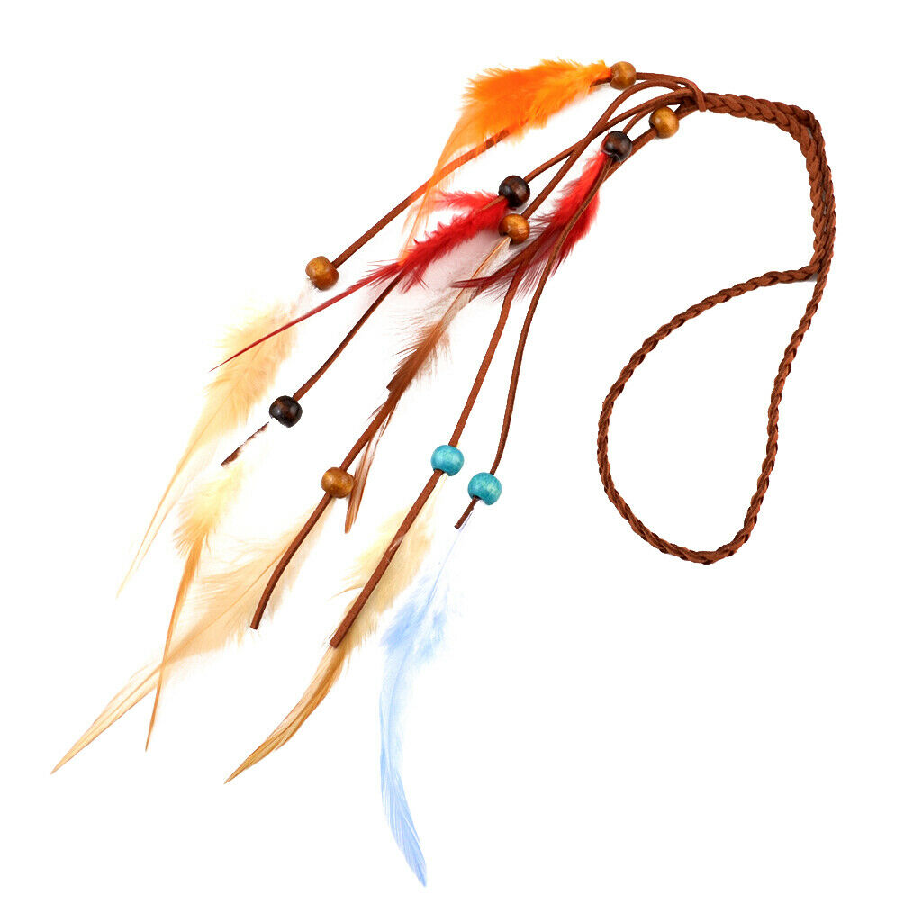 Behomian Feathers Gypsy Tassels Headband Hair Headpiece Festival Jewelry