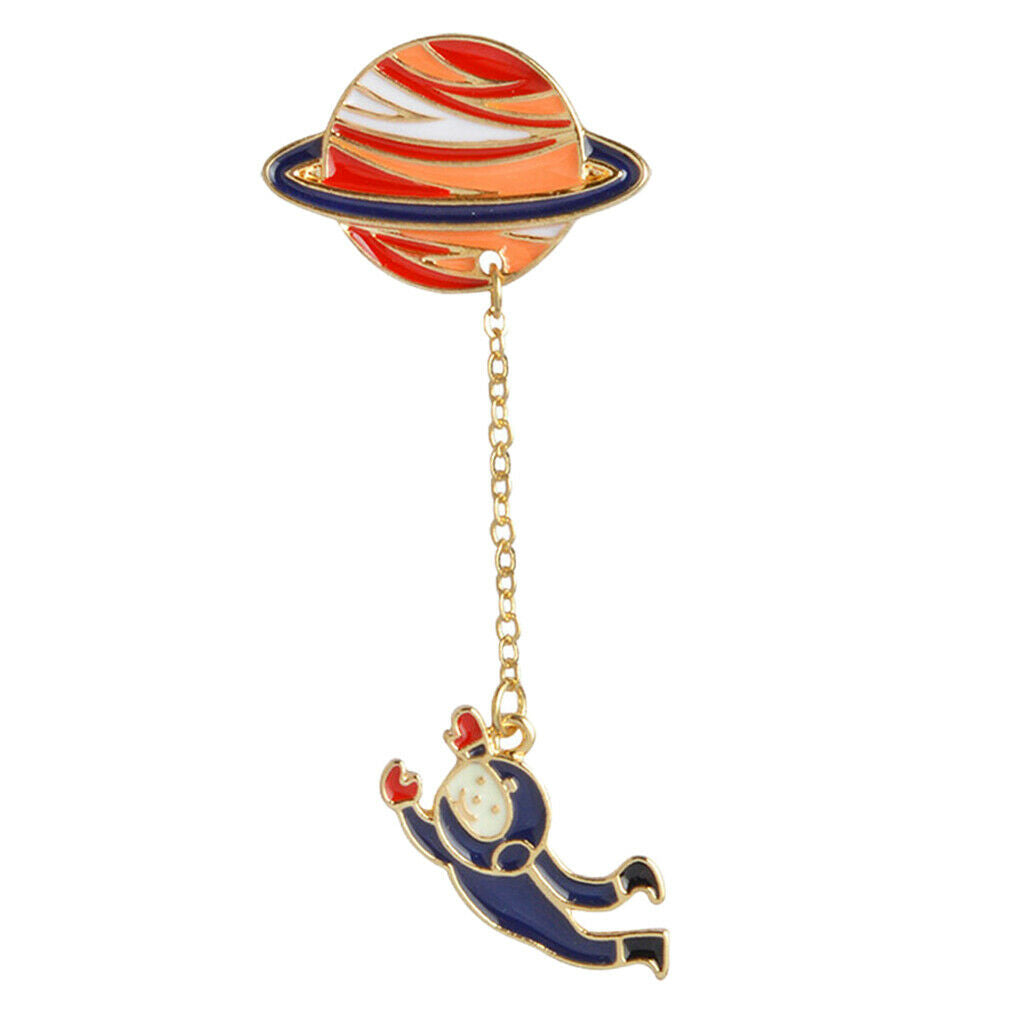 2 PCS Enamel Cartoon Brooch Badge Lapel Pin Cosmic Space Whales Cartoon Badge