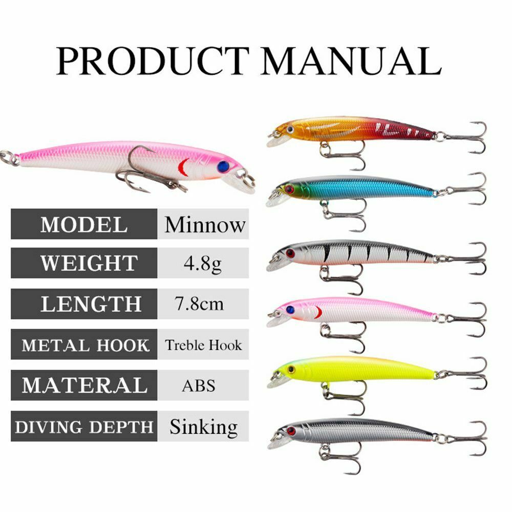 Swimbait 7.8cm/4.8g Durable Bass Hook Hard Bait Fishing Lures Fishing Tackle