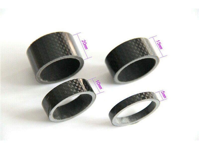 4Pcs Carbon Fiber Stem Washer Spacer Bicycle Bike Headset Fork 5/10/15/20mm DIY