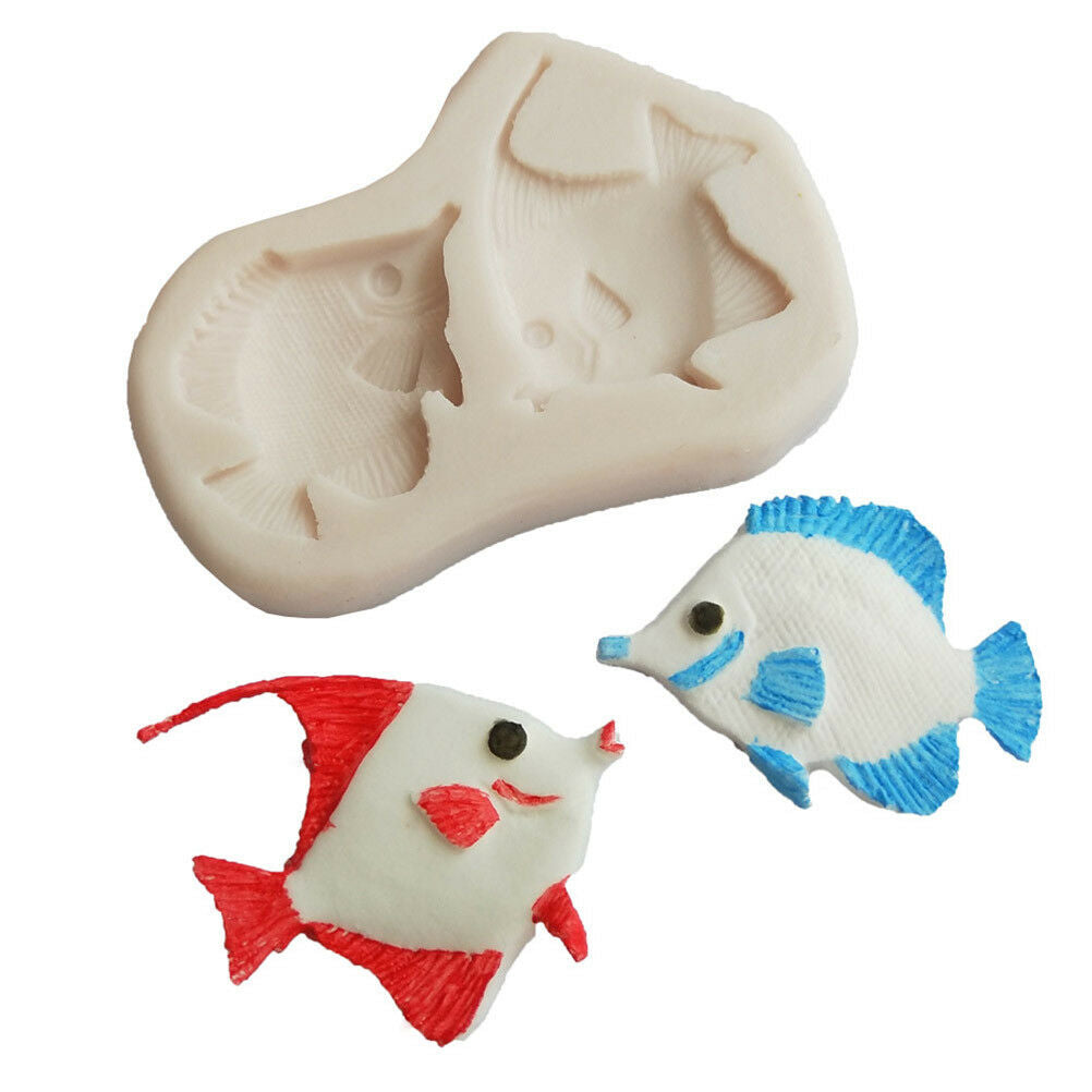 Cute Fish Silicone Fondant Mold Cake Mold Chocolate Gumpaste Mould Soap Tool Pip
