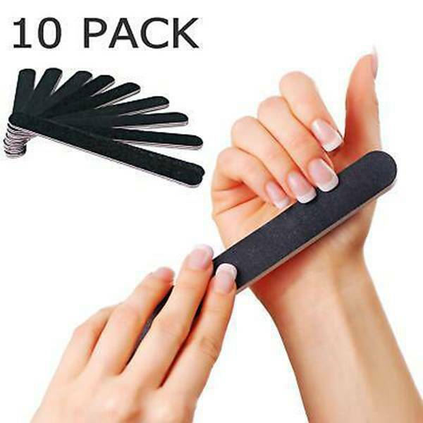 10PCS Black Nail Art Sanding File Buffer For Salon Manicure Gel Polisher Tool US
