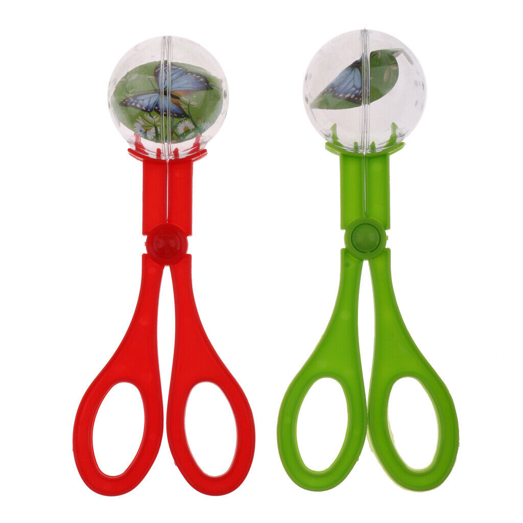 2x Plastic Reptile Terrarium Insect Catch Clamp Feeding Clip Cleaning Tools