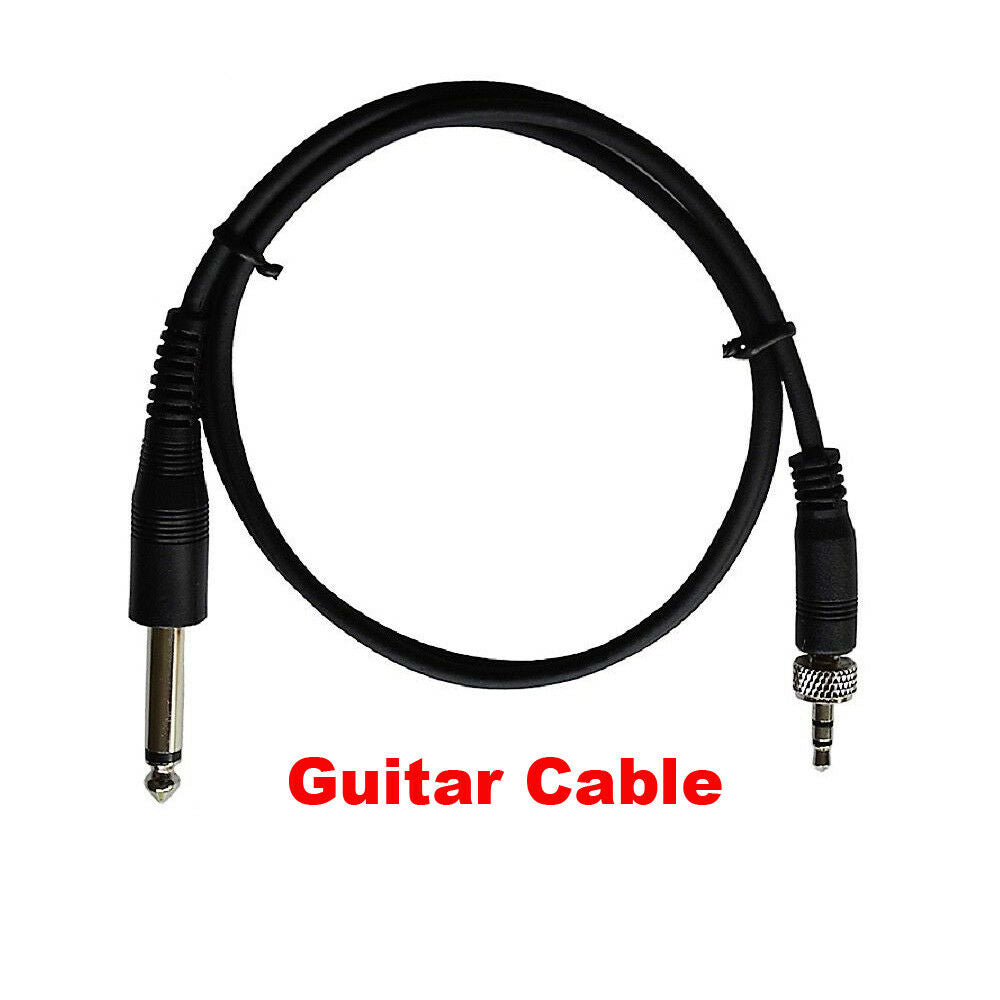 Mic Guitar Cable 3.5mm(1/8") Screw Lock Jack to 1/4" Mono For Guitar System