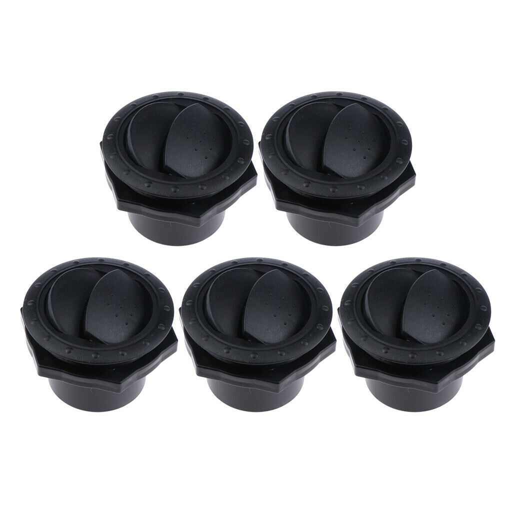 5pcs Round A/C Heater Air Outlet Vent for RV Motorhome Conditioner Black