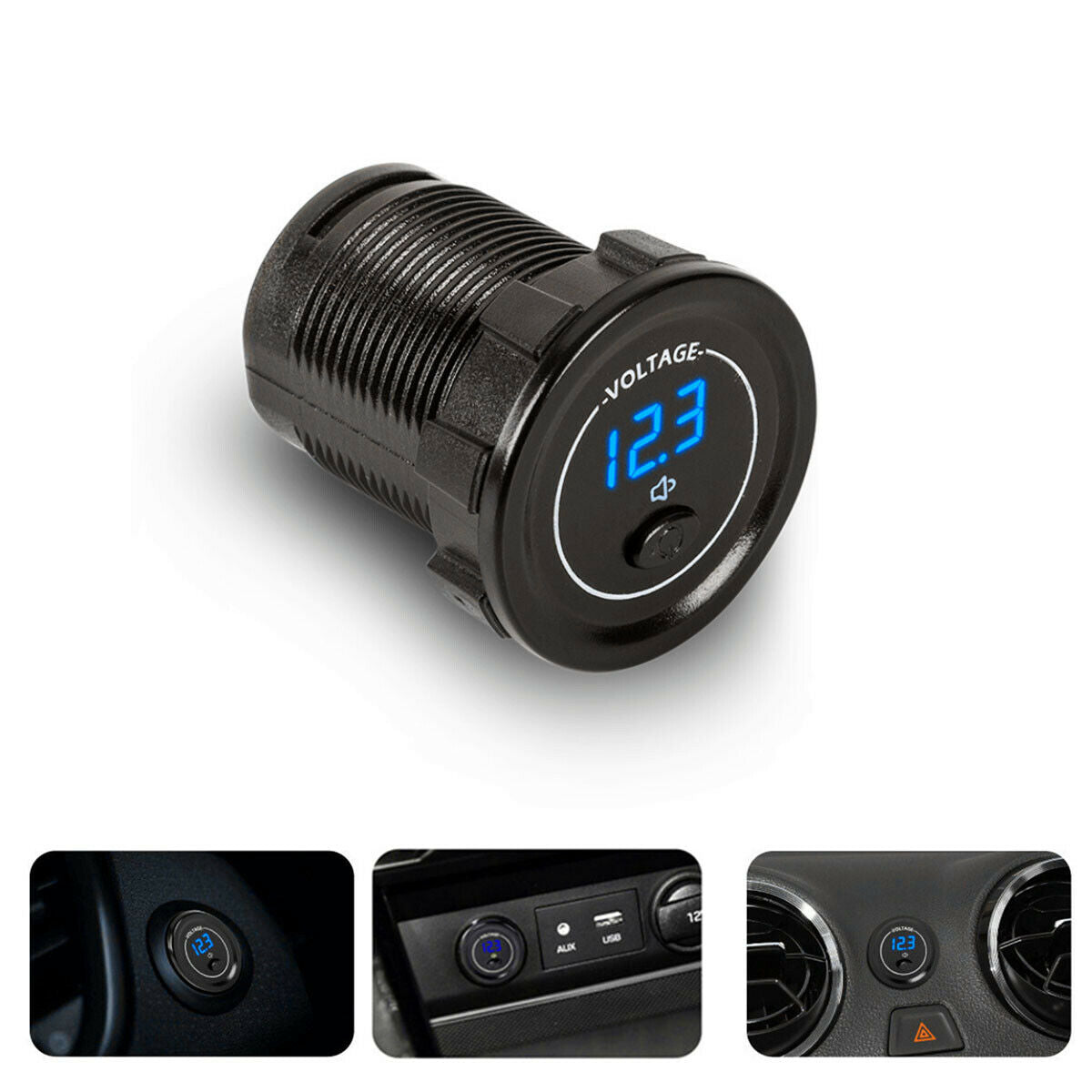 Blue LED Digital DC Voltmeter With Switch Motorcycle Car Universal 12V-24V
