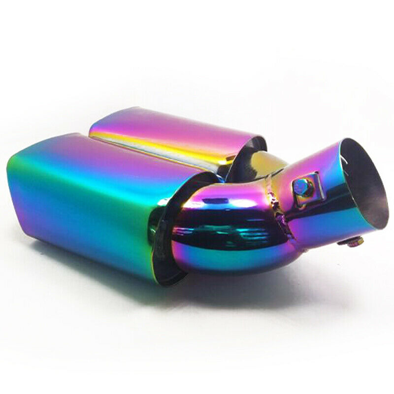 62mm Dual Exhaust Tip Exhaust Pipe Trim 2.5" Stainless Steel Muffler Tail Pipe