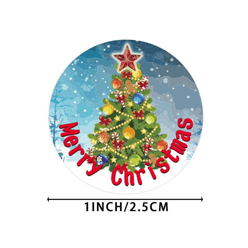 500Pcs/lot Merry Christmas Stickers Roll 4 Styles Card Label Sealing Stic.l8