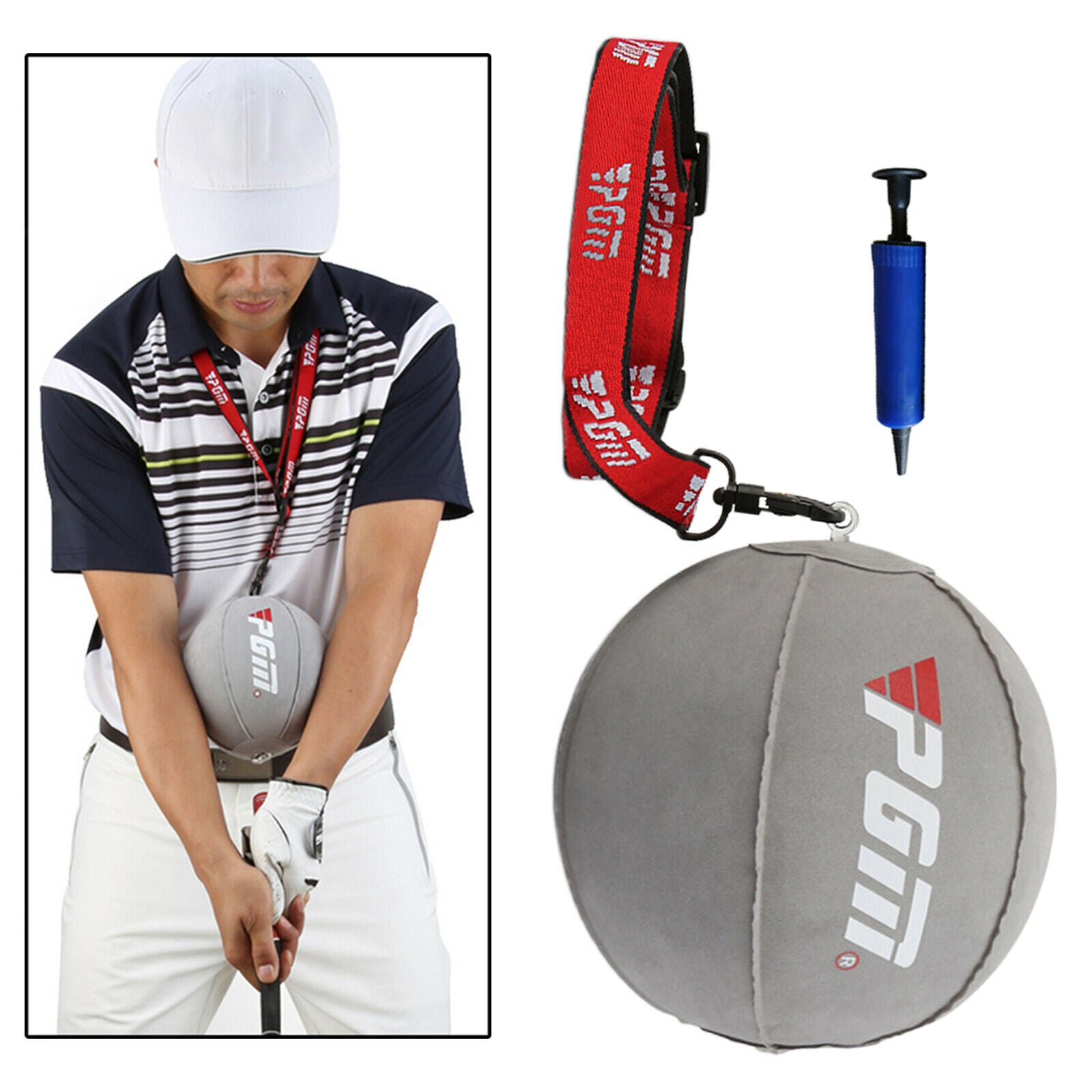 Inflatable Golf Swing Training Aid Posture Correction Putter Practice Gray