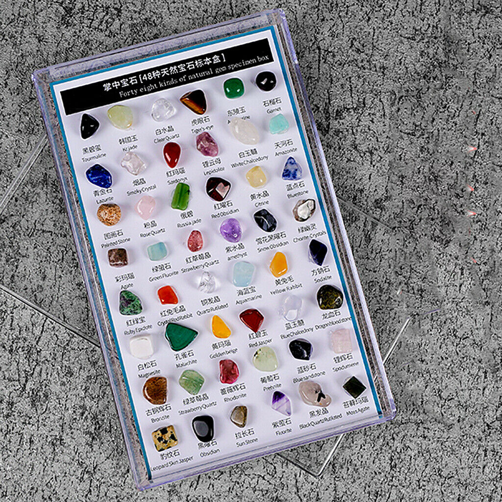 48 Pieces / Box Natural Mineral Specimen Gift Polished Stone Stones
