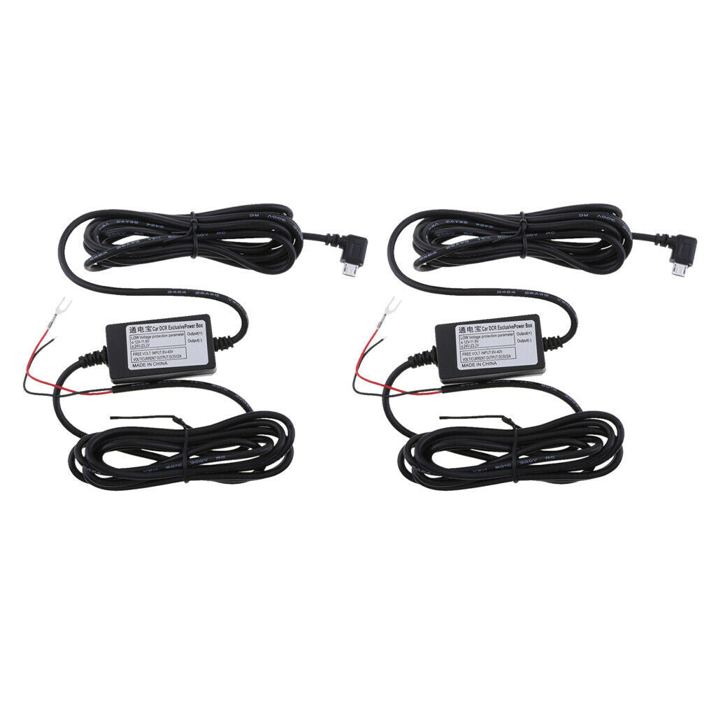 2 Pcs Step Down Converter Hard Wire Micro USB Port Low Voltage Protection