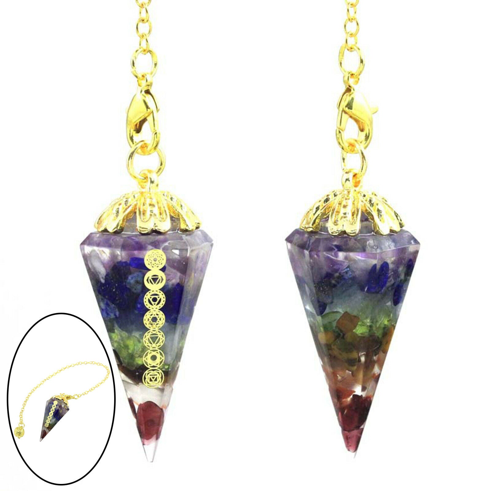 Sri Yantra Jewelry Energy Necklace Geometry Orgone Pendant for Women Men