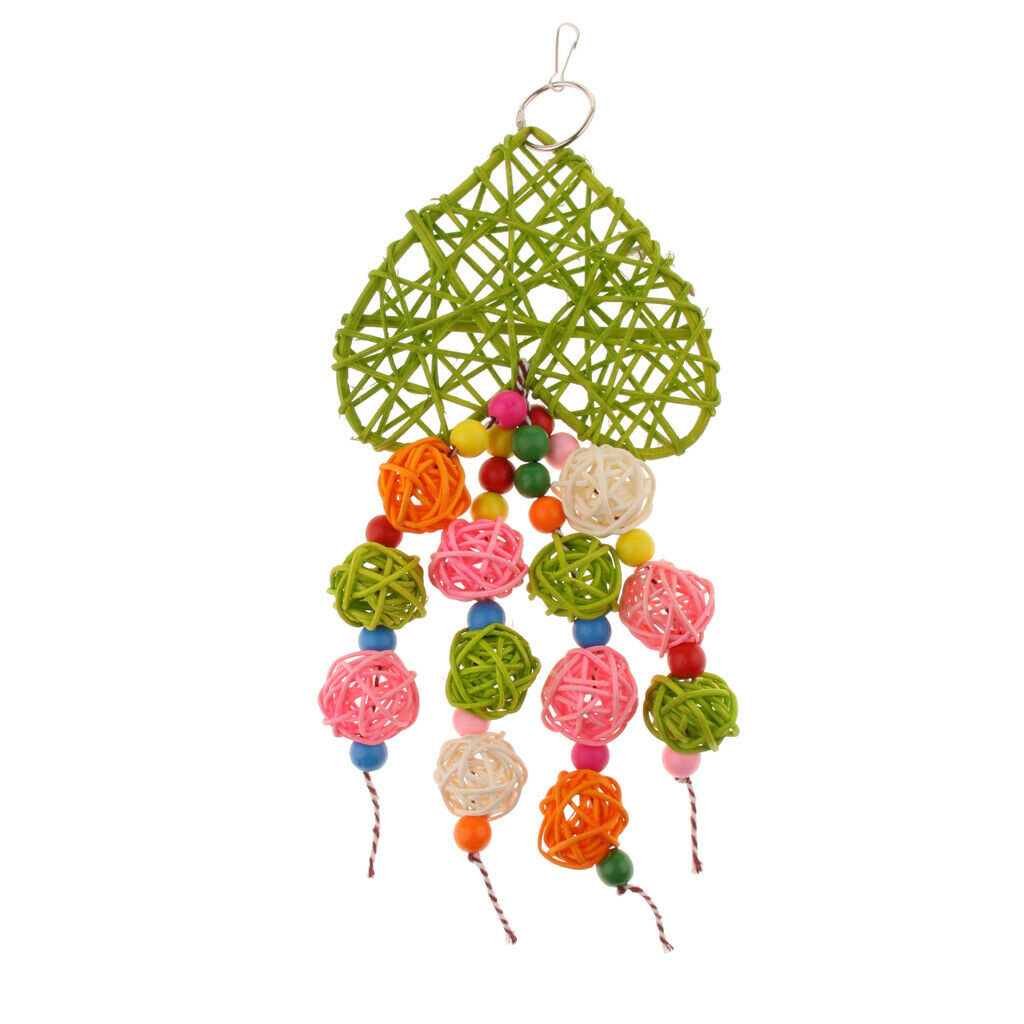 Natural Colorful Rattan Ball String Bird Chewing Knots Toys For Small Medium