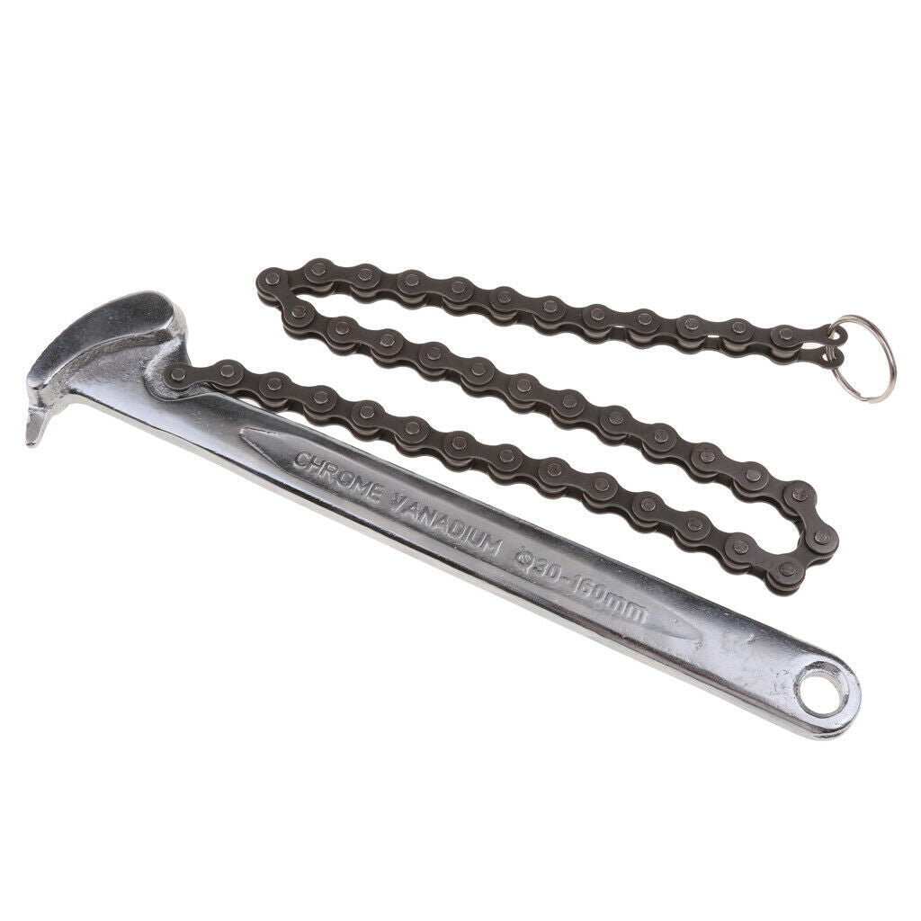 Heavy-duty 9-Inch Chain Wrench Oil Fuel Filter Remover Adjustable Mechanic Auto