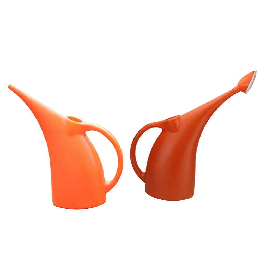 2 Pieces Lightweight Watering Can Garden Plants Indoor Outdoor 2L Orange