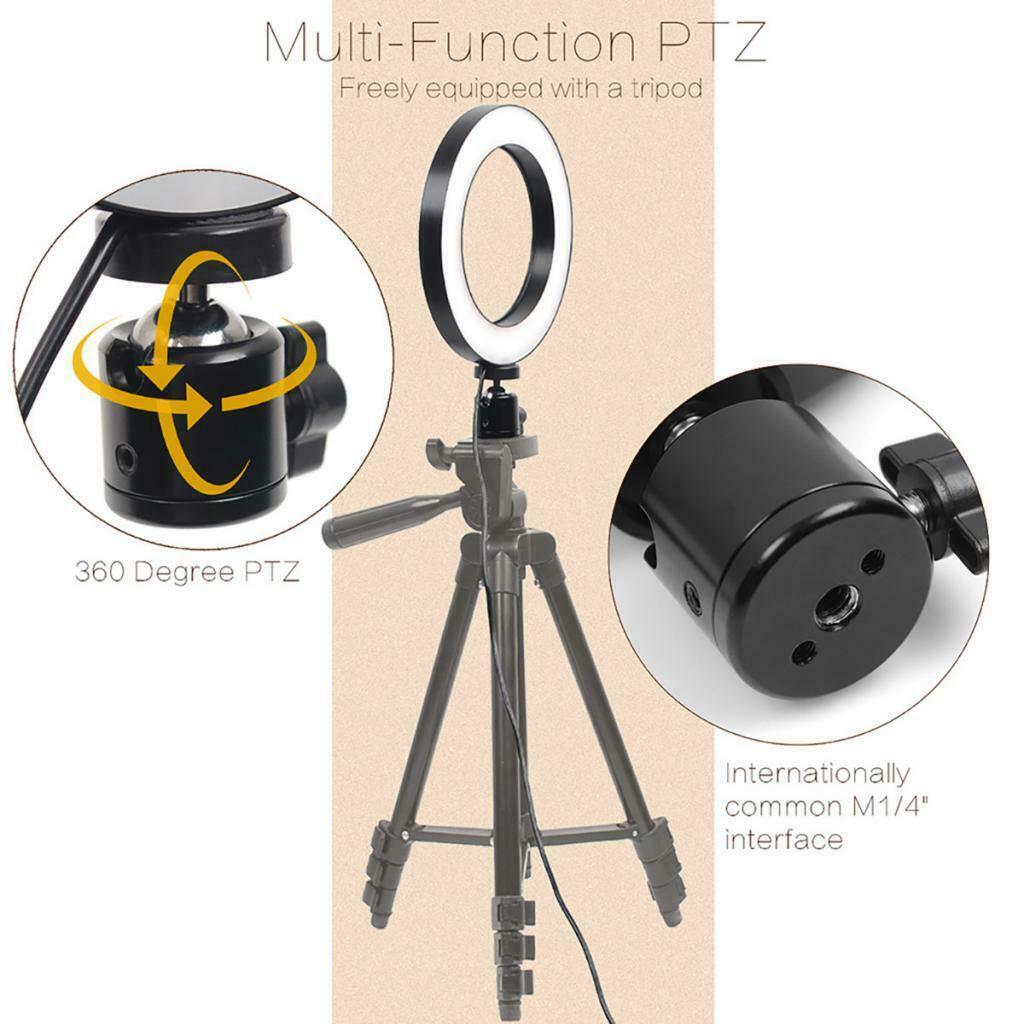 LED Ring Fill Light with USB Plug Dimmable Lighting Kit for Makeup