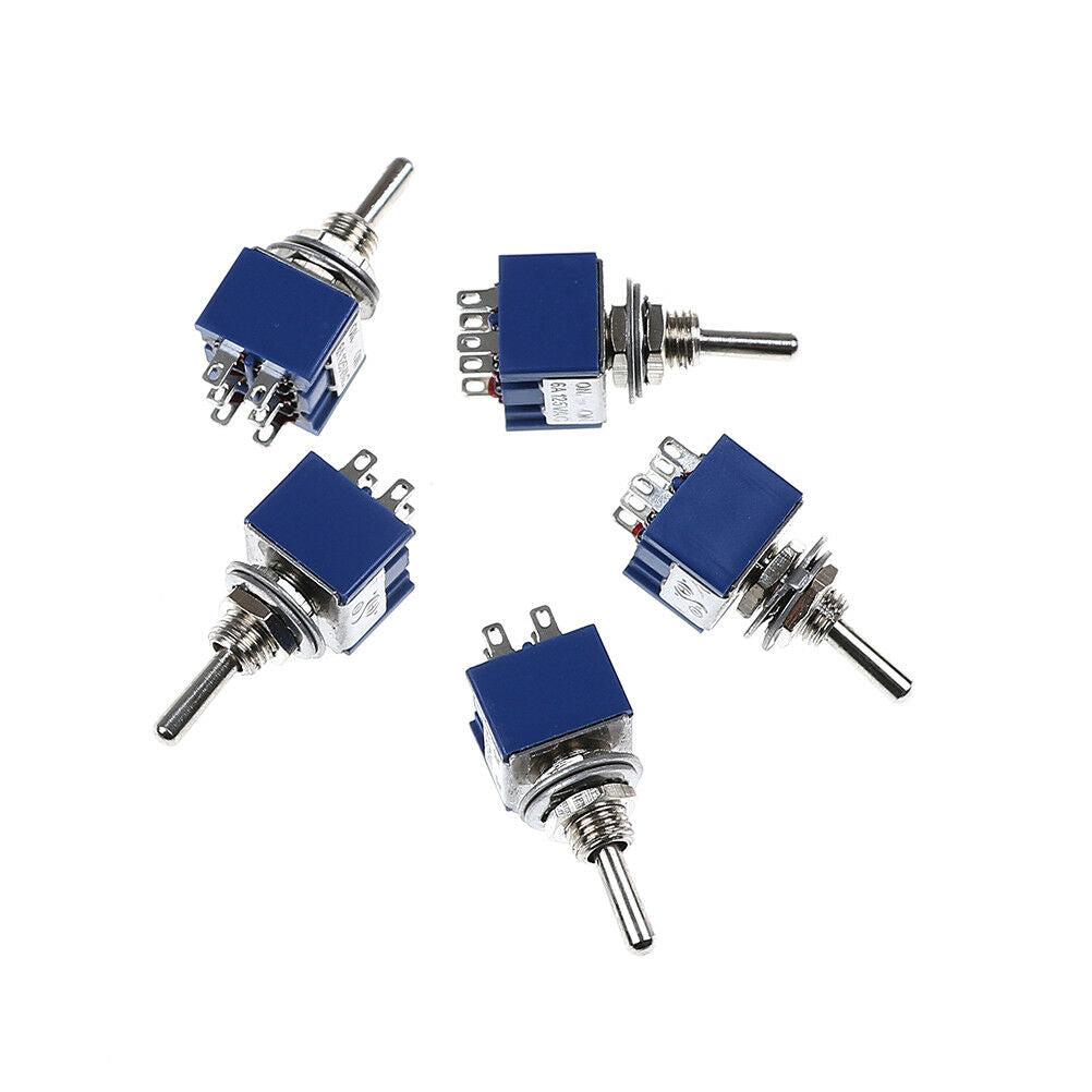 5PCS 6P Toggle Switch 6A 125VAC 6 Pin DPDT ON-ON Mini Toggle Switch J&.l8