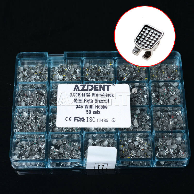 3 Boxes Orthodontic Dental Bracket Braces Monoblock Mini Roth 0.018 Hooks 3 4 5