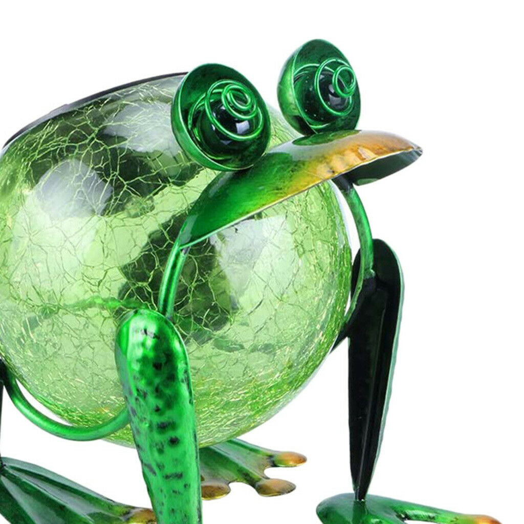 Frog Lamp Solar Powered Garden Decorations Lights , Yard Metal Figures Outdoor