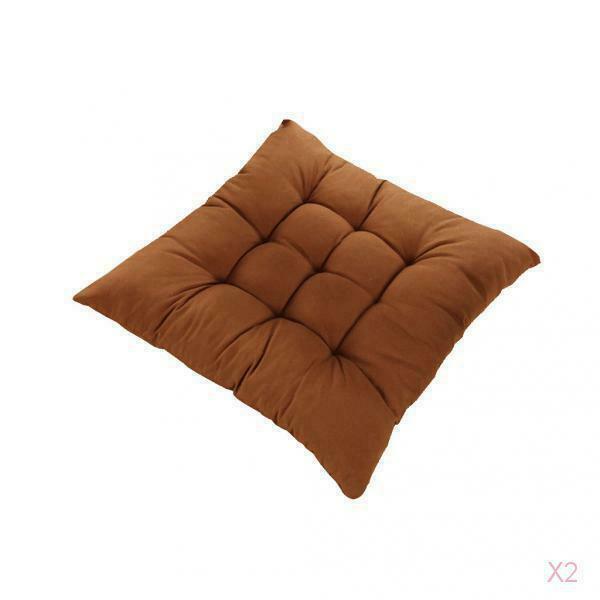 2x 40x40cm Cotton Seat Cushion Chair Cushion Seat Cushion Garden Decor Brown