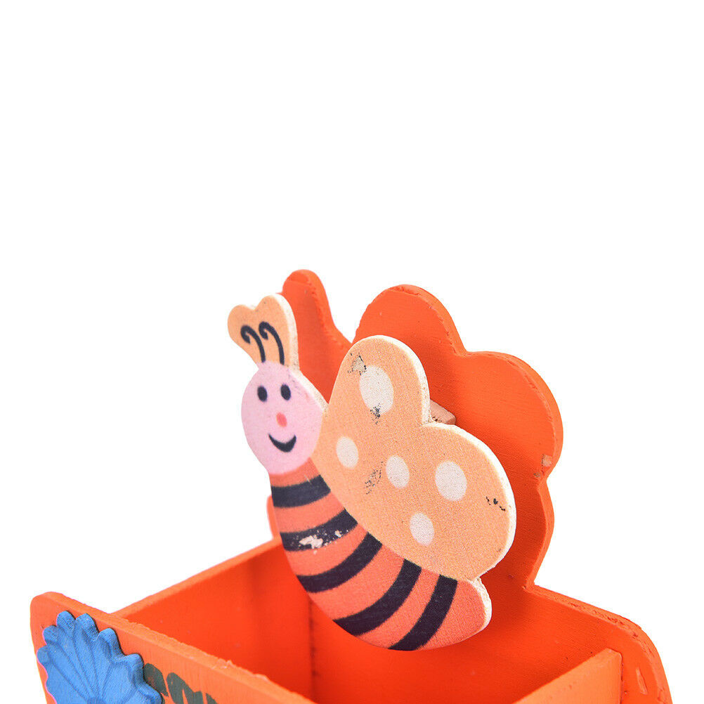 Cute Wooden Pen Pencil Holder Stationery Organizer Storage Office Contain WF