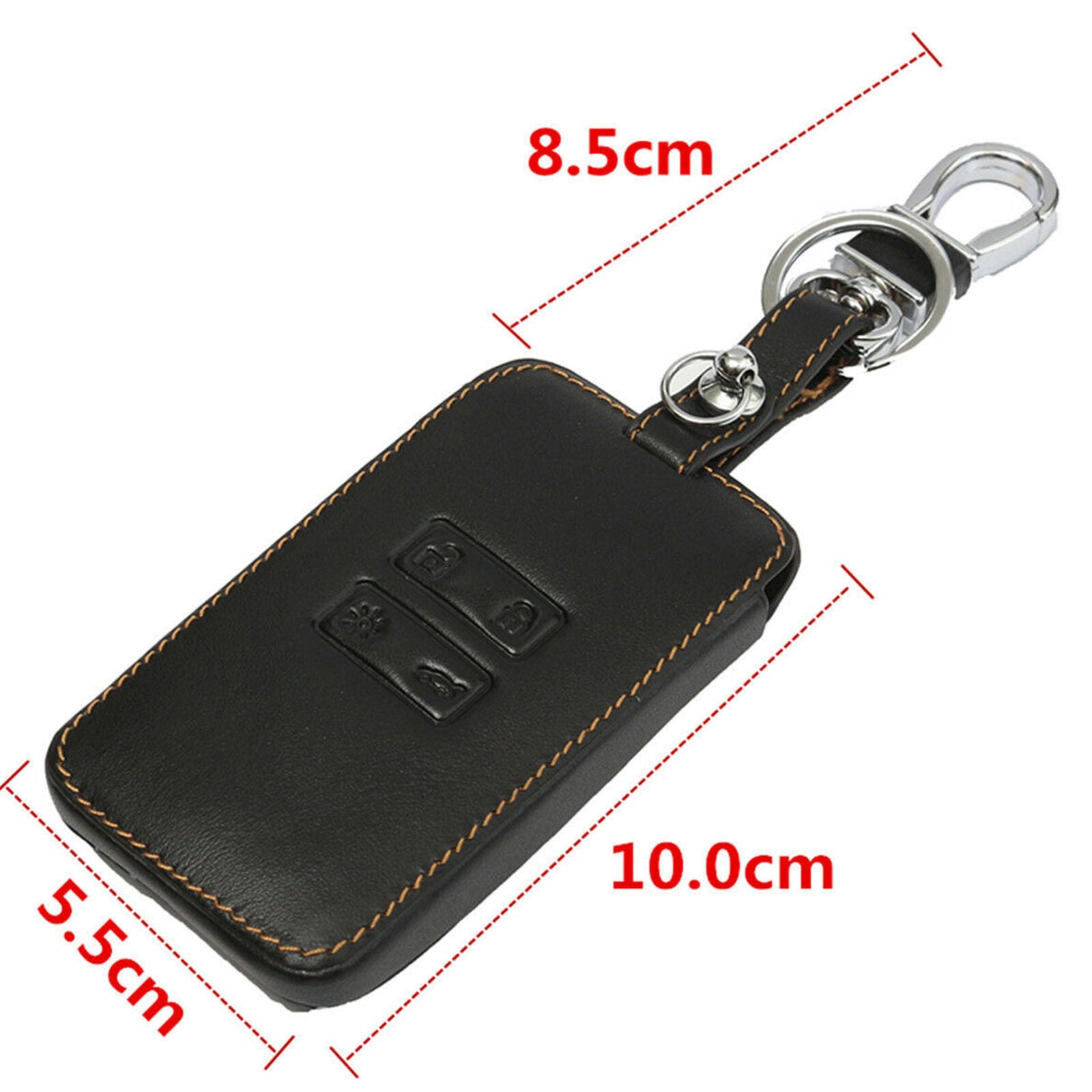 4BTN Leather Car Key Cover Case Holder Keychain for Renault Koleos Kadjar Scenic