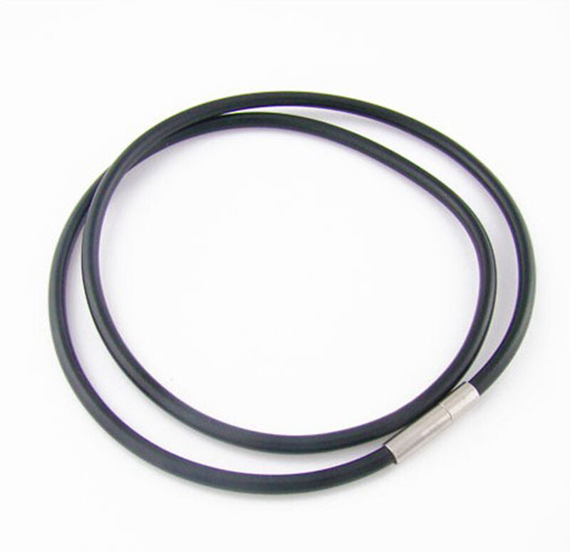 Fashionable men's stainless steel buckle leather PU leather pendant necklace TH