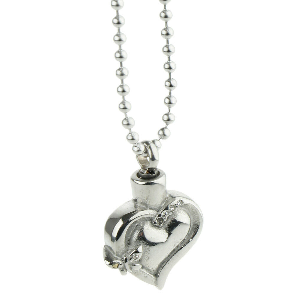 Enamel Love Heart Pendant Cremation Keepsake Urn Keepsake Necklace E