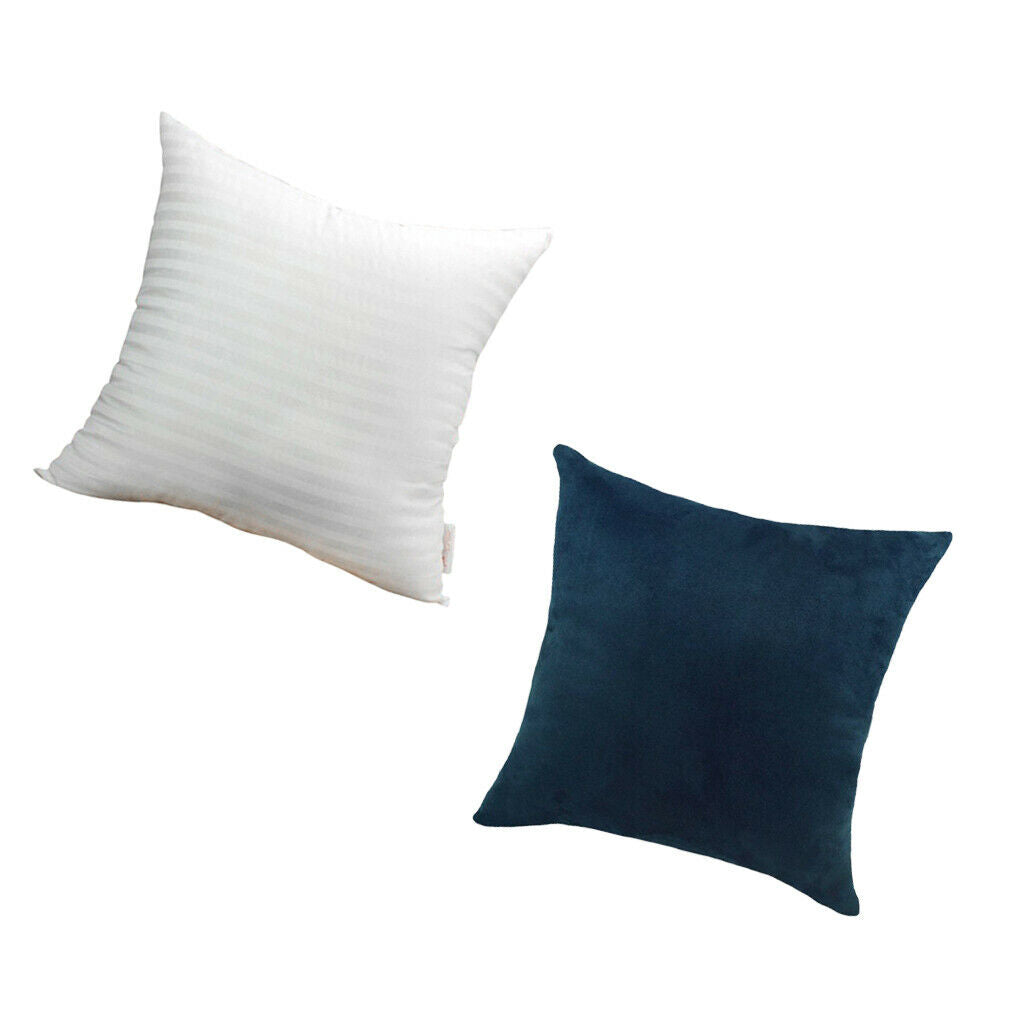 Decorative Throw Pillow Covers -Soft Velvet Dark Blue Color Suede Pillow