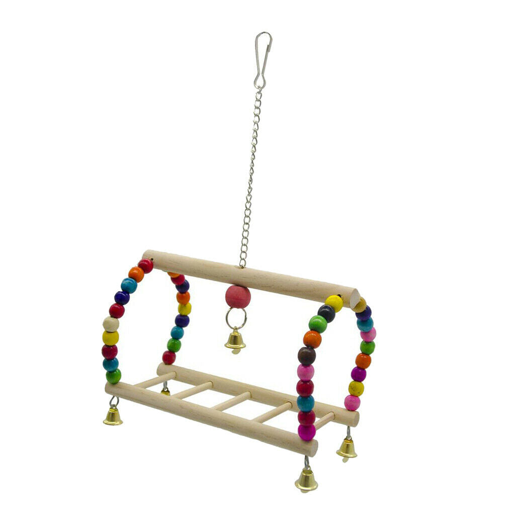 Parrots Cage Hanging Swing Toys Ladder Stand Perch For Small to Large Birds