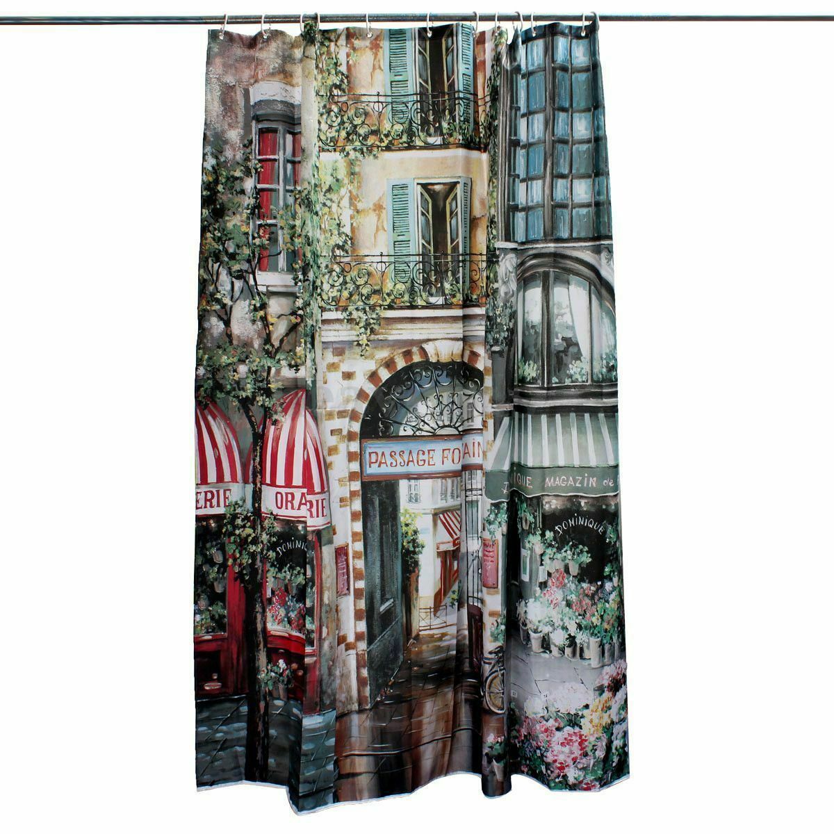 Shower Curtain with Hooks - 71 x 71 Inch, Colorful