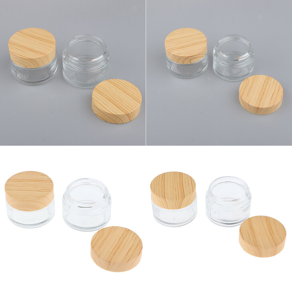 30g + 50g,Empty,Frosted Glass Pot Jars,Cosmetic Containers,4pcs