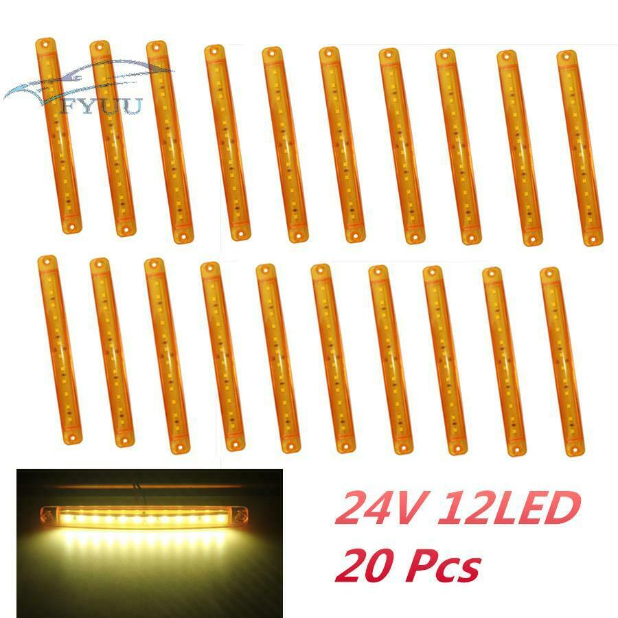 20PCS  For Trailers 12LED DC 24V 172*18 mm Truck LED Side Marker Parking Lights