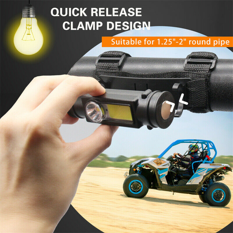 Universal Waterproof Roll Bar LED Light Magnetic Base USB For UTV ATV Polaris