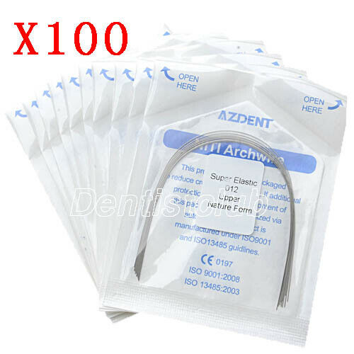 100X AZDental Orthodontic Super Elastic Niti Round Arch Wires 012 Upper Natural