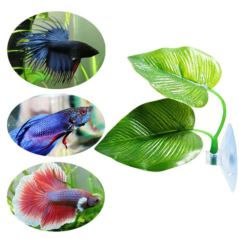 Aquarium Artificial Plant Leaf Hammock Fish Betta Fish Tank Spawning Rest.l8