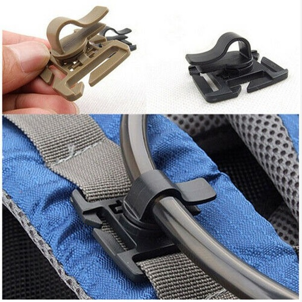 3PCS Tube Clip Gear Water Pipe Hose Clamp Backpack Molle Carabiner Buckle