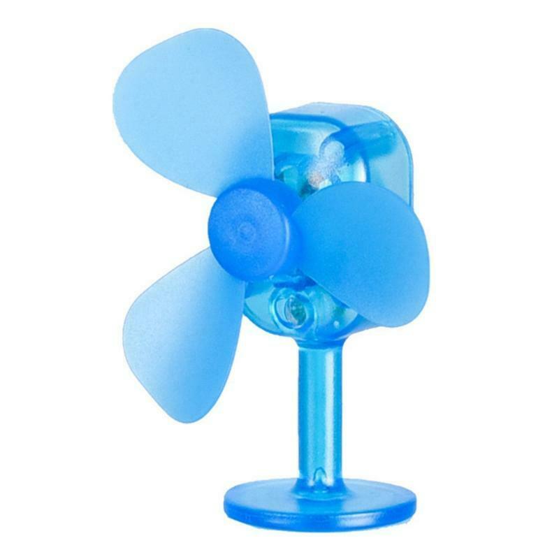 Blue Bike Motorcycle Helmet Fan with Light Easy to Install Rotatable Propeller