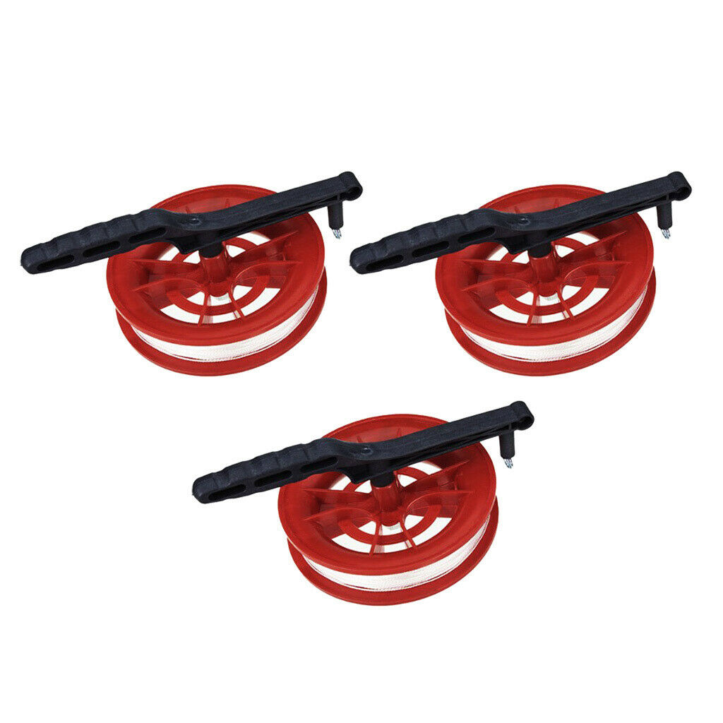 3 Pieces Fire Wheel Kite Winder Tool Reel Handle with   Twisted Line