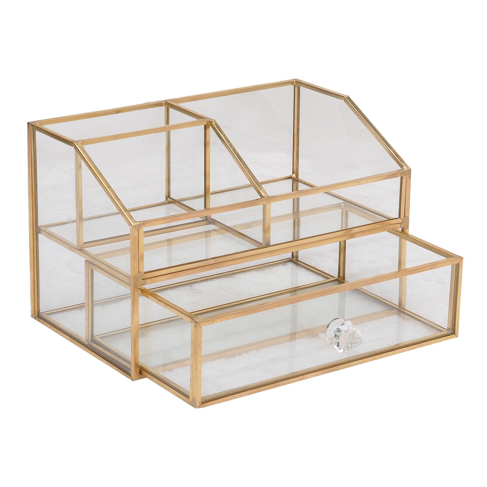 Glass Cosmetic Storage Box Nordic Cosmetic Jewelry Storage Drawer Box Organizer