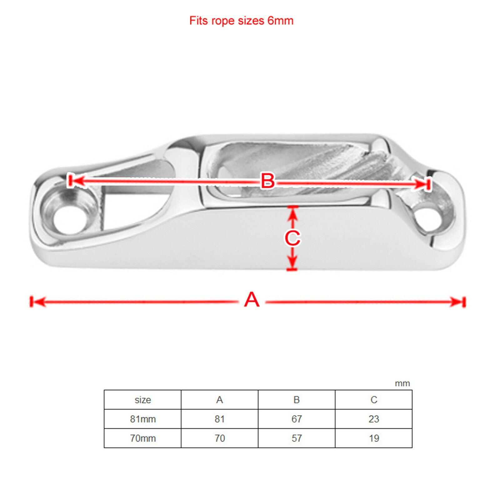 Stainless Steel Strong Boat Rope Clam Cleat Hardware Kayak Accessories 70mm