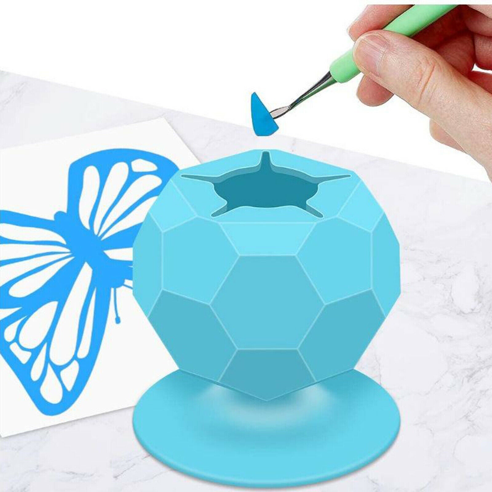 Vinyl Weeding Scrap Storage Box Collector Craft Vinyl Crafter Maker Blue