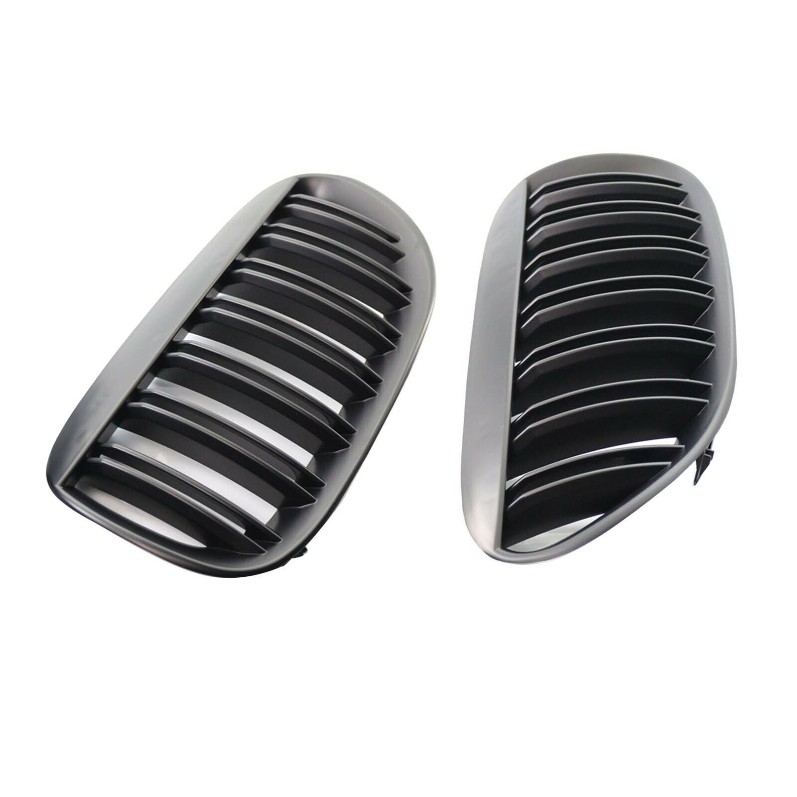 Black Double Slats Front Grille Grill for BMW E63 Accessories Easy Install