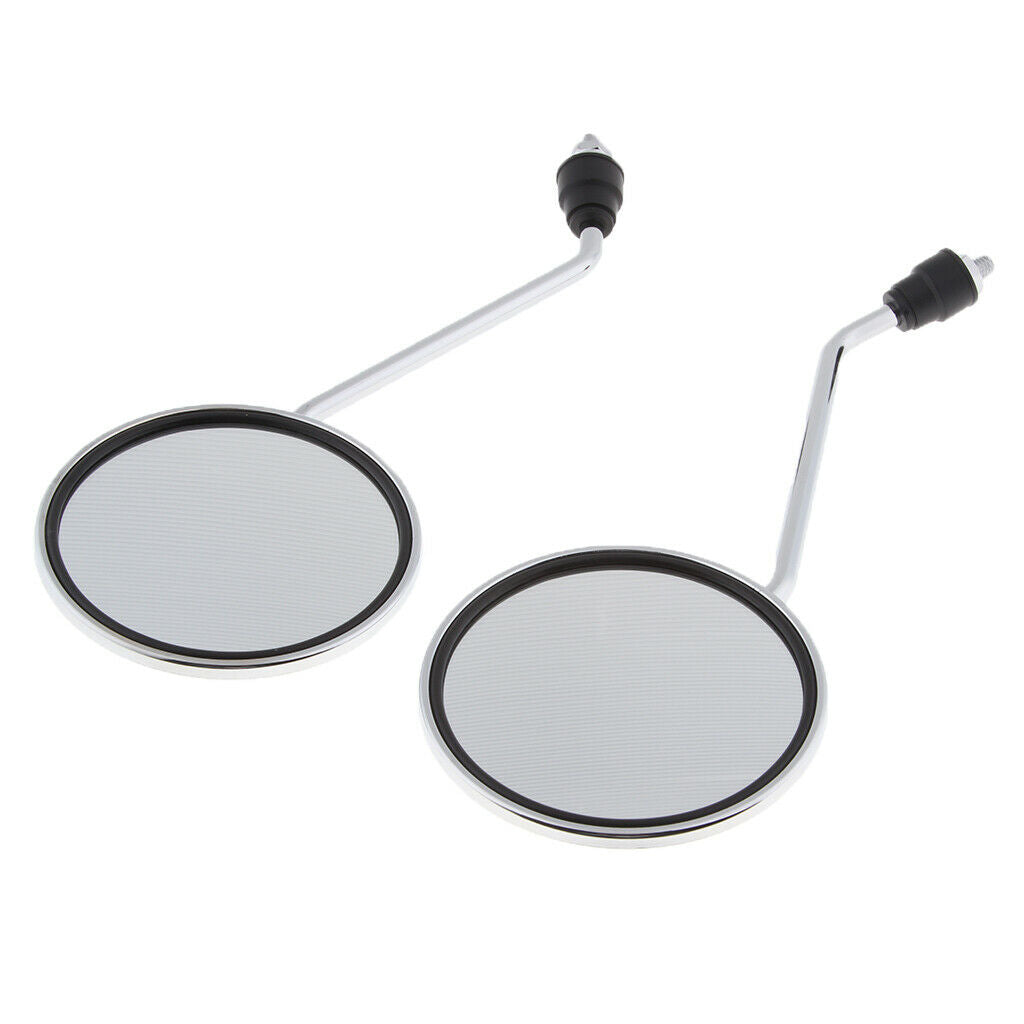 1 Pair 8mm Round Motorcycle Rear View Mirrors for Scooters