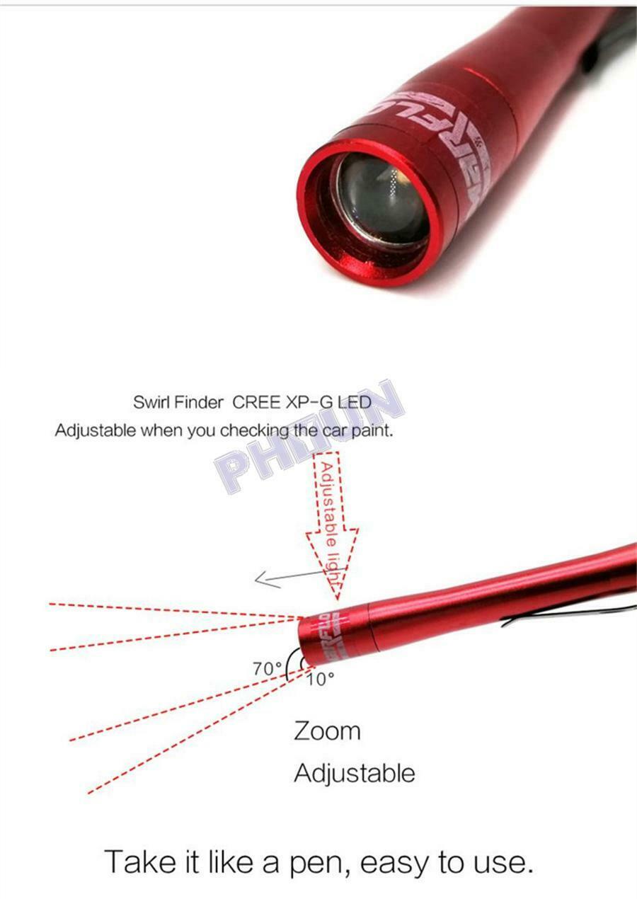 Car Paint Checking Swirl Finder Light Pen Lighter Tool For Car Washing Polishing