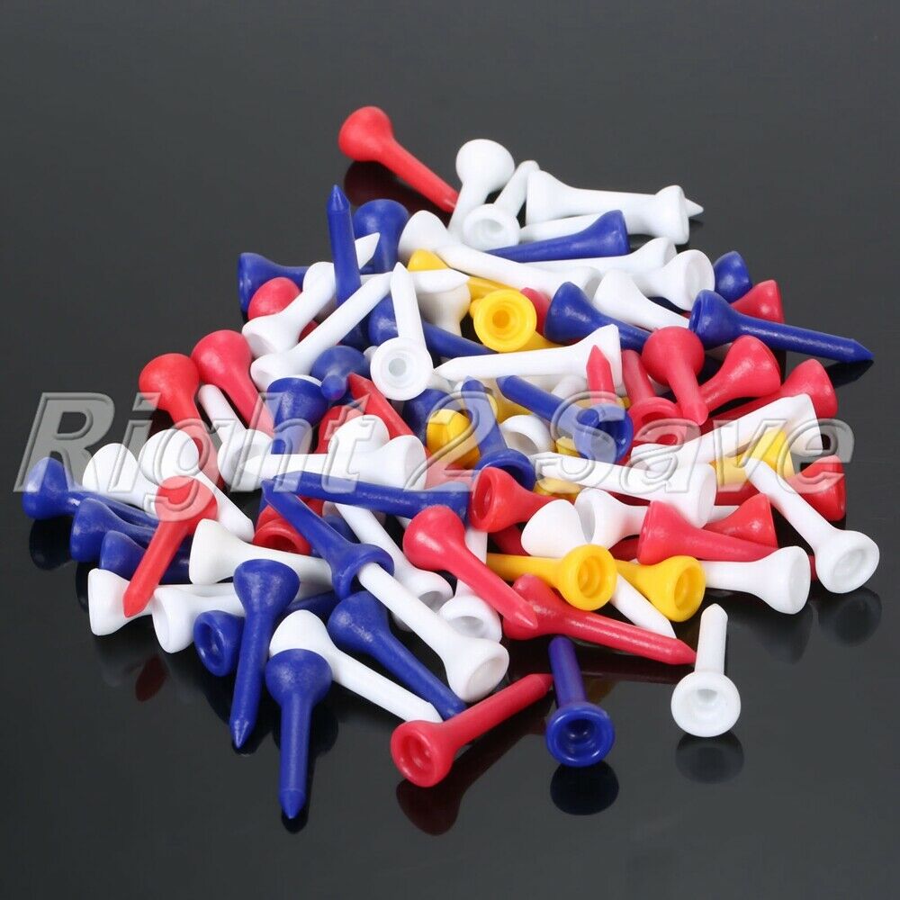 100pcs 1 3/8â€ 36mm Cup Tip Plastic Golf Tees Training Assorted Color Golf Holder