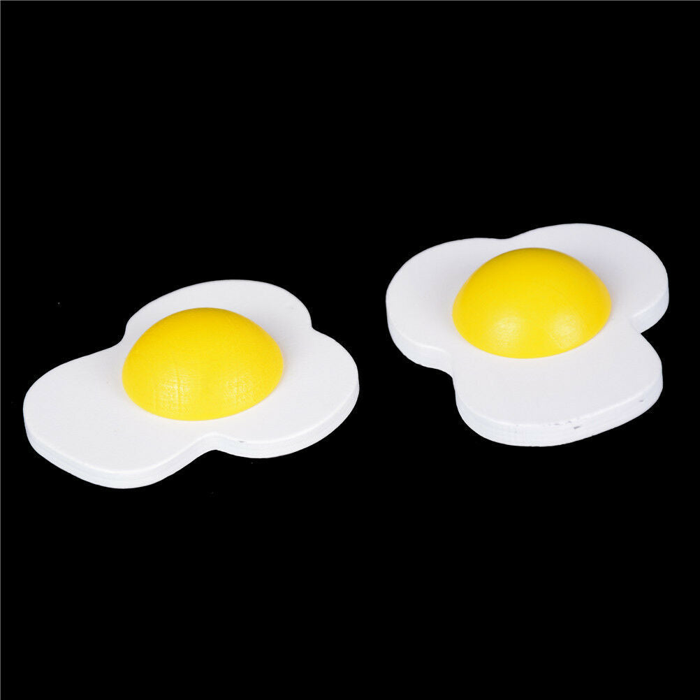 Kitchen Food Pretend Role Play Wooden Magnetic Omelette Egg Yolk Children.l8