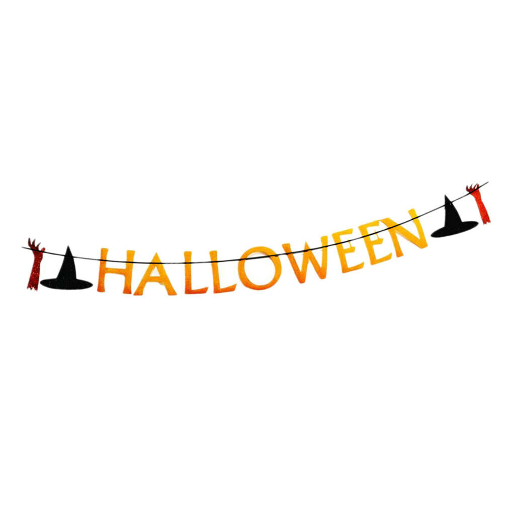 Halloween Bunting Banner Blood Hand-print Glitter Garland Party Ornaments